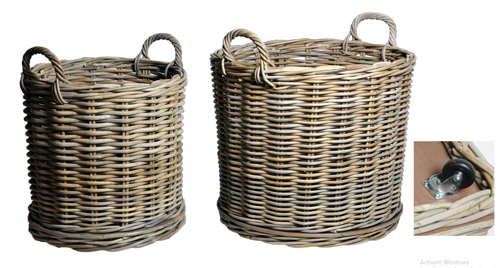 BASKET ROUND KUBU ON WHEELS Erica Garden