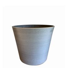 ROUND CONICAL POT BRUSHED LIGHT CHARCOAL