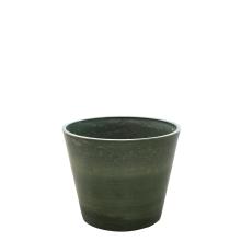 ROUND CONICAL POT BRUSHED OLIVE