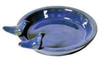 BIRD BATH ROUND BLUE